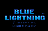 Blue Lightning title screen for Atari Lynx